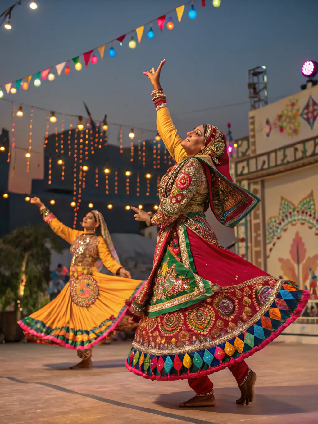 A vibrant photo of participants engaged in a traditional dance workshop, celebrating cultural diversity and community spirit.