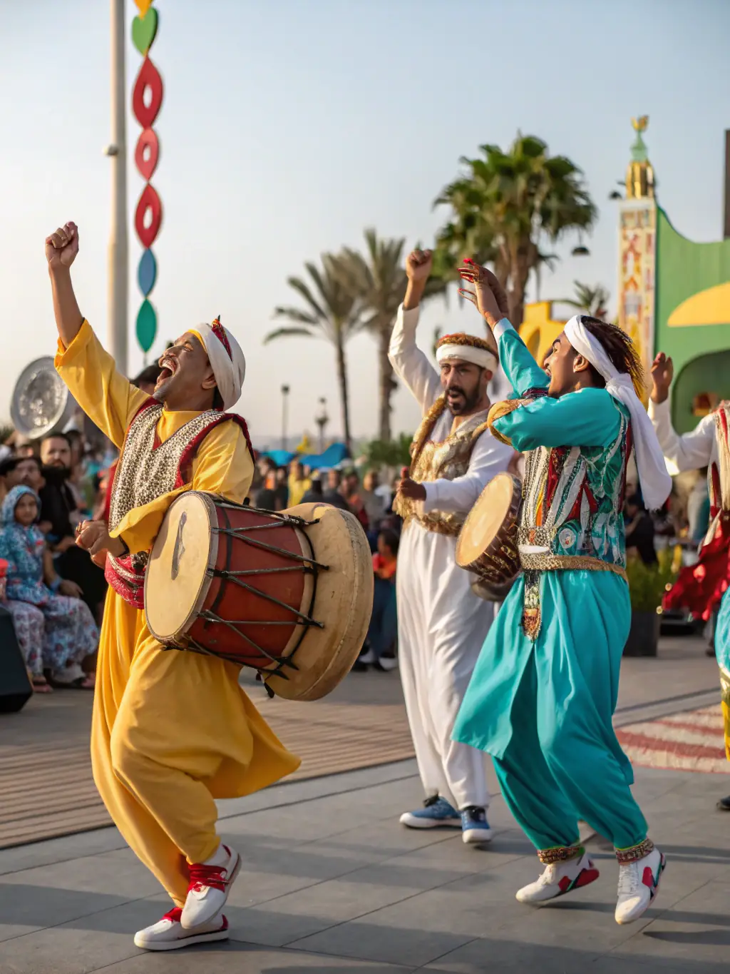 A photograph of a community event featuring traditional music and dance performances, celebrating cultural diversity and community spirit.